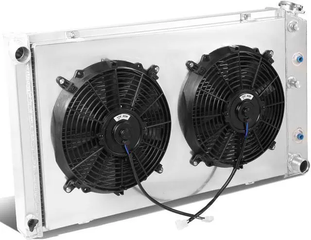 Main image of For 85-16 Buick / Cadillac / Chevy / GMC 3-Row Tri-Core Aluminum Radiator + 12V Fan Shroud 06 07 08 09 10 11 12 13 14 15