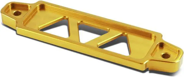 Alt view image 2 of 7 - DNA Motoring BATT-SHORT-GD 145mm/170mm Billet Aluminum Battery Tie Down Mount Bracket (Gold)