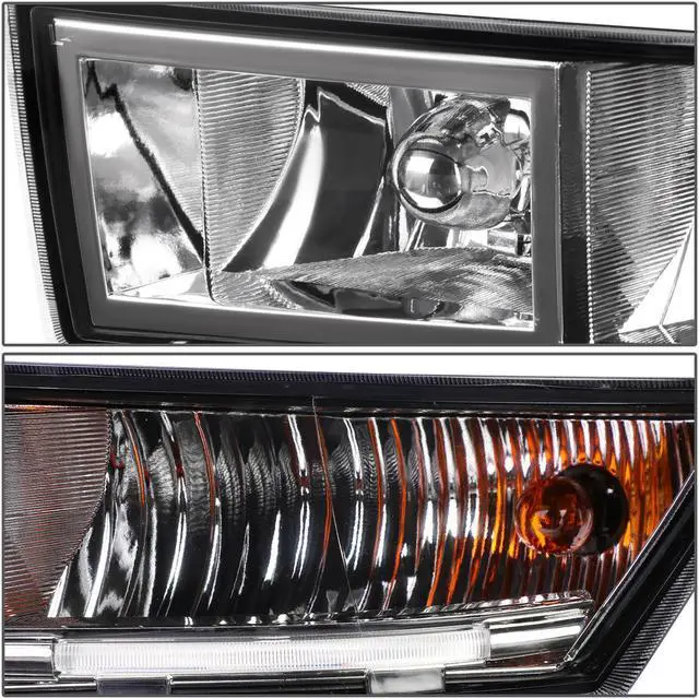 Alt view image 3 of 5 - DNA Motoring FL-ZTL-258-CH For 2007 to 2014 Cadillac Escalade ESV/EXT Pair Bumper Driving LED DRL Fog Light Lamp Clear Lens 08 09 10 11 12 13