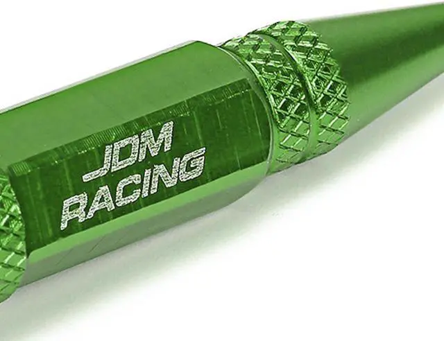 Alt view image 2 of 5 - DNA Motoring VCAP-ZTL-9006-GN 60mm Anodized Aluminum Spike Style Green Tire Valve Stem Caps (Pack of 4)