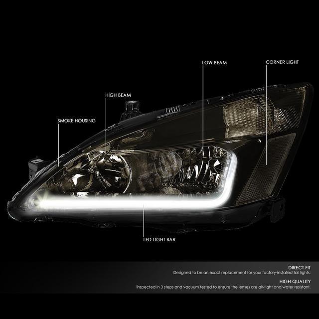 DNA Motoring HL-LB-HA03-SM-CL1 For 2003 to 2007 Honda Accord LED