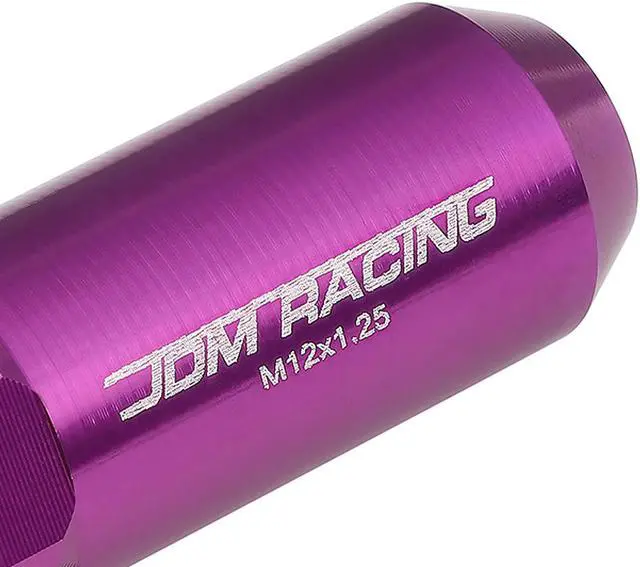 Alt view image 2 of 5 - DNA Motoring LG-T888-125-PP 20-Piece M12 x 1.25 Aluminum Alloy Wheel Lug Nuts + Deep Drive Extension (Purple)