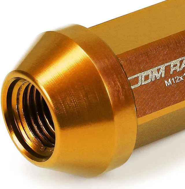 Alt view image 3 of 5 - DNA Motoring LN-ZTL-9018-125-OR 20-Piece M12 x 1.25 Aluminum Alloy Wheel Lug Nuts + Deep Drive Extension (Orange)
