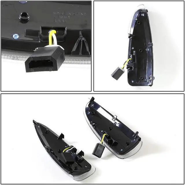 Alt view image 3 of 7 - DNA Motoring MLEDL-003-BK-AM For 2000 to 2007 Ford Super Duty / Excursion Black Housing Towing Side Mirror Turn Signal Light (Amber LED) 01 02 03 04 05 06
