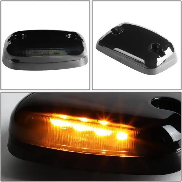 Alt view image 4 of 5 - DNA Motoring CBL-CSIL07-SM-Y For 2007 to 2013 Chevy Silverado / GMC Sierra GMT900 LED Cab Roof Center Light + Pair Side Lamps (Smoked Housing Yellow LED) 09 10 11 12
