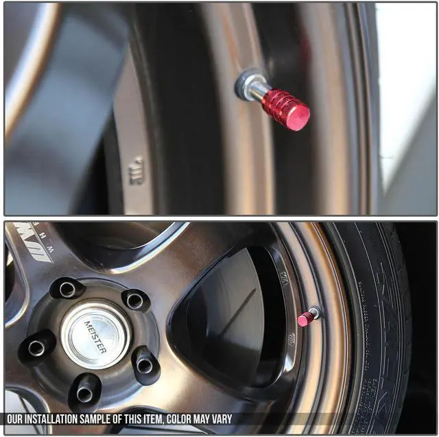 Alt view image 3 of 4 - DNA Motoring VCAP-RT-159-RD Alloy Coated Thread Aluminum Red Chrome Tire Valve Stem Caps (Pack of 4)