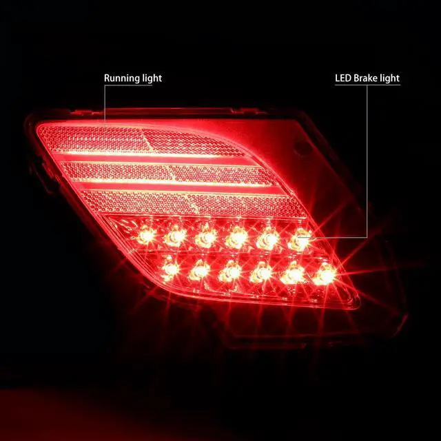 Alt view image 2 of 5 - DNA Motoring FRL-CX5-LED-CH For 2013 to 2016 Mazda CX5 Pair Rear Bumper LED Reflector Tail Brake Fog Lights (Clear Housing) 14 15