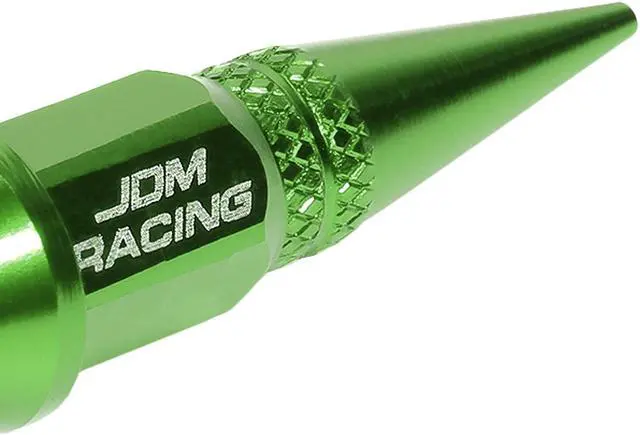 Alt view image 2 of 5 - DNA Motoring VCAP-ZTL-9007-GN 45mm Anodized Aluminum Spike Style Green Tire Valve Stem Caps (Pack of 4)