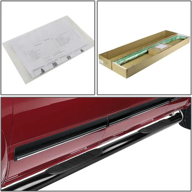 Alt view image 4 of 5 - DNA Motoring STEPB-3-041-BK For 2005 to 2020 Toyota Tacoma Access Cab Carbon Steel 3" Side Step Nerf Bar Running Board Left + Right 06 07 08 09 10 11 12 13