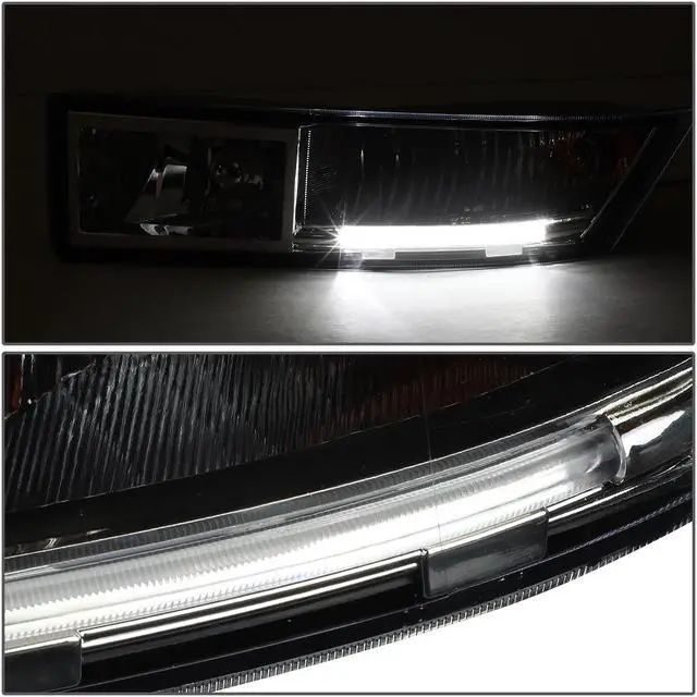 Alt view image 2 of 5 - DNA Motoring FL-ZTL-258-CH For 2007 to 2014 Cadillac Escalade ESV/EXT Pair Bumper Driving LED DRL Fog Light Lamp Clear Lens 08 09 10 11 12 13