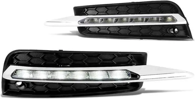 Main image of DNA Motoring FL-ZTL-157-CH For 2010 to 2014 Chevy Cruze Pair LED Daytime Running Fog Light Lamp+Bezel Clear Lens 11 12 13