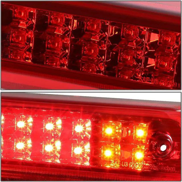 Alt view image 3 of 6 - DNA Motoring 3BL-F15012-LED-RD For 2009 to 2014 Ford F150 Lincoln Mark LT Dual Row LED 3rd Third Tail Brake Light w/Cargo Lamp Red Housing 10 11 12 13
