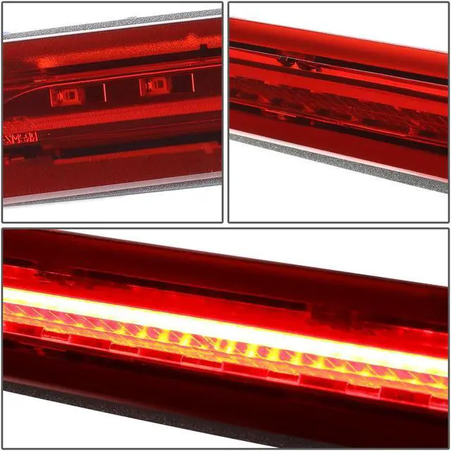 Alt view image 4 of 7 - DNA Motoring 3BL-CX5-RD-CH For 2013 to 2016 Mazda CX5 Rear Center Full LED+Light Bar 3rd Third Tail Brake Lamp Red Housing 14 15