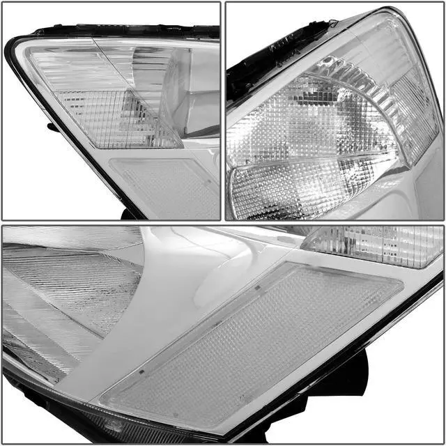 Alt view image 4 of 5 - DNA Motoring HL-OH-HA03-CH-CL1 For 2003 to 2007 Honda Accord Replacement Headlight Chrome Housing Clear Corner Headlamp 04 05 06 Left + Right