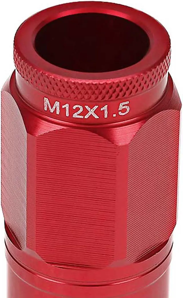 Alt view image 4 of 5 - DNA Motoring LN-ZTL-9015-15-RD 16-Piece M12 x 1.5 Aluminum Alloy Wheel Lug Nuts + 4 x Lock Nut + 1 x Lock Nut Key (Red)