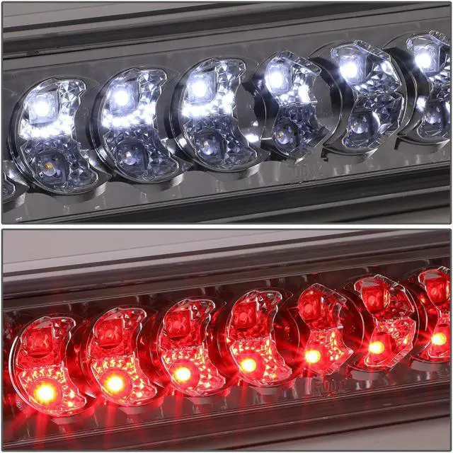 Alt view image 3 of 4 - DNA Motoring TB-302P For Dodge Ram ABS Plastic Two 2 Dual Row LED third 3rd brake light (Clear Lens) - 3rd gen DR / DH / D1 /DC / DM