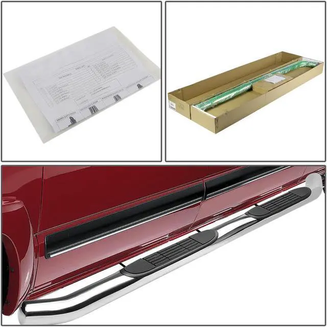 Alt view image 4 of 5 - DNA Motoring STEPB-3-054-SS For 2005 to 2020 Nissan Frontier Crew Cab Stainless Steel 3" Side Step Nerf Bar Running Board Left + Right 06 07 08 09 10 11 12