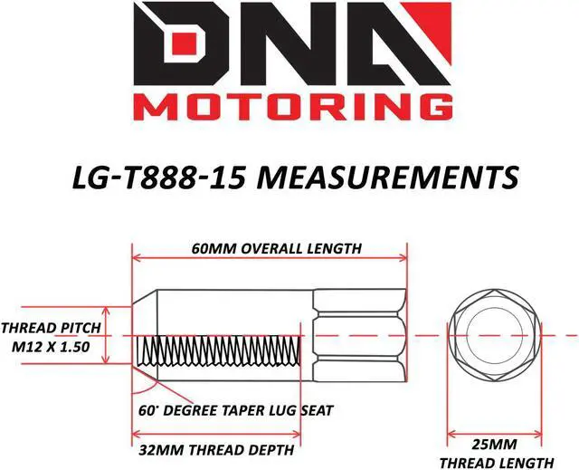 Alt view image 6 of 6 - DNA Motoring LG-T888-15-PK 20-Piece M12 x 1.5 Aluminum Alloy Wheel Lug Nuts+Adapter Key (Pink)