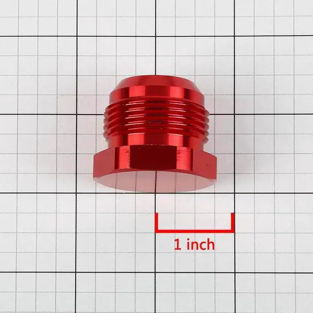 Alt view image 4 of 4 - DNA Motoring FT-1-9012-16-RD 16AN AN-16 1" Flare Bolt Aluminum Anodized Nut Plug Lock Fitting Adapter (Red)