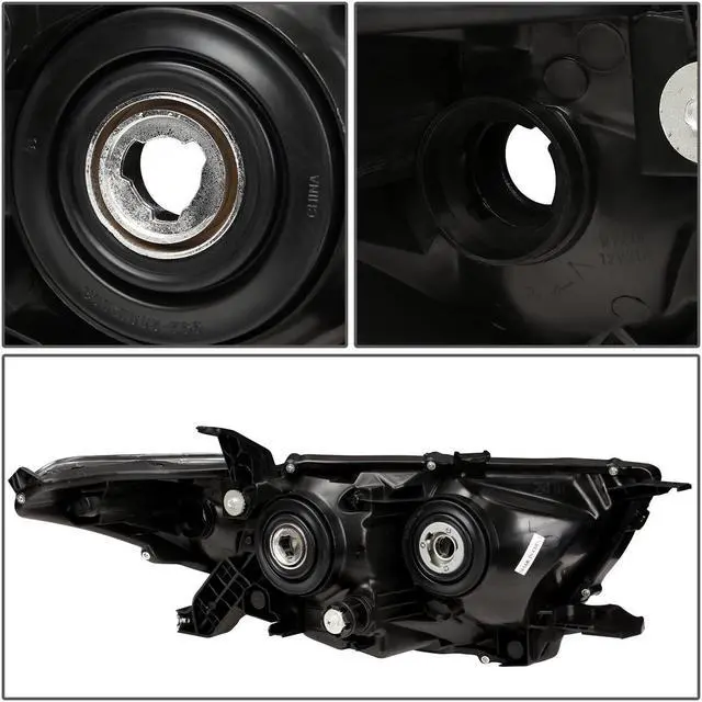 Alt view image 4 of 5 - DNA Motoring HL-OH-THI11-CH-AM For 2011 to 2013 Toyota Highlander OE Style Projector Headlight Chrome Housing Amber Corner Headlamps 12 Left + Right