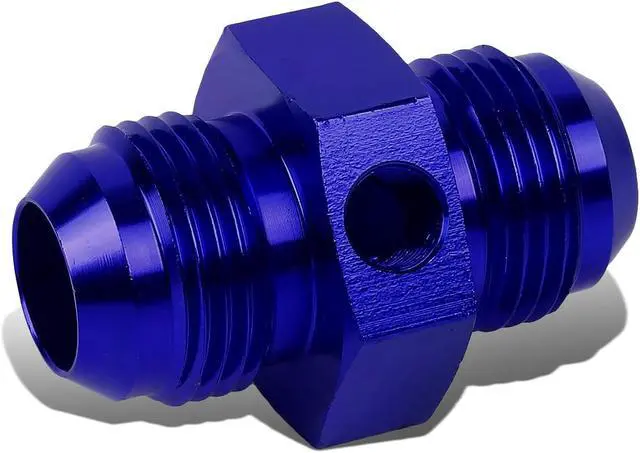 Main image of DNA Motoring FT-1-9025-12-BL 12AN AN12 AN-12 Flare Union 1/8" NPT Side Port Aluminum Finish Fitting Adapter (Blue)