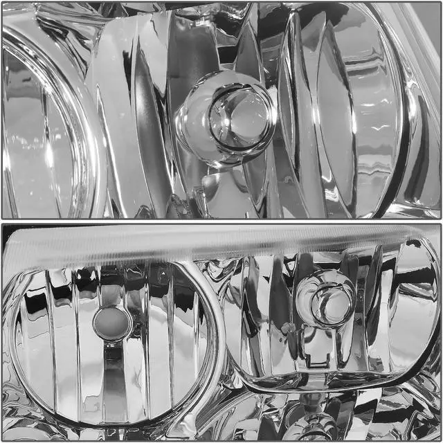 Alt view image 2 of 10 - DNA Motoring HL-OH-JGC99-CH-AM For 1999 to 2004 Jeep Grand Cherokee Chrome Housing Amber Corner Headlight Headlamps WJ 00 01 02 03 Left + Right