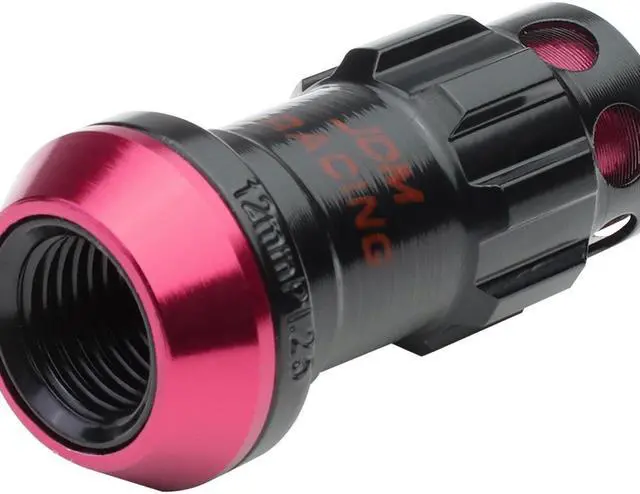 Alt view image 2 of 5 - DNA Motoring LN-ZTL-9016-125-PK M12 x 1.25 Open End 16-Piece Aluminum Steel Wheel Lug Nuts + 4 Lock Nuts + 1 X Lock Nut Key (Pink)