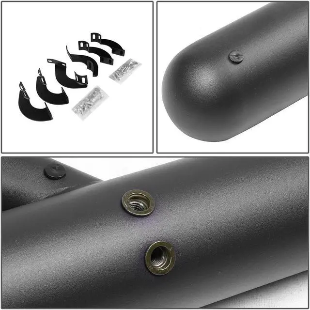 Alt view image 3 of 6 - DNA Motoring STEPB-GBP-010 For 2007 to 2020 Toyota Tundra Double Cab Aluminum 3" Side Nerf Bar Running Board W/Downpipe Step Left + Right 08 09 10 11 12 13