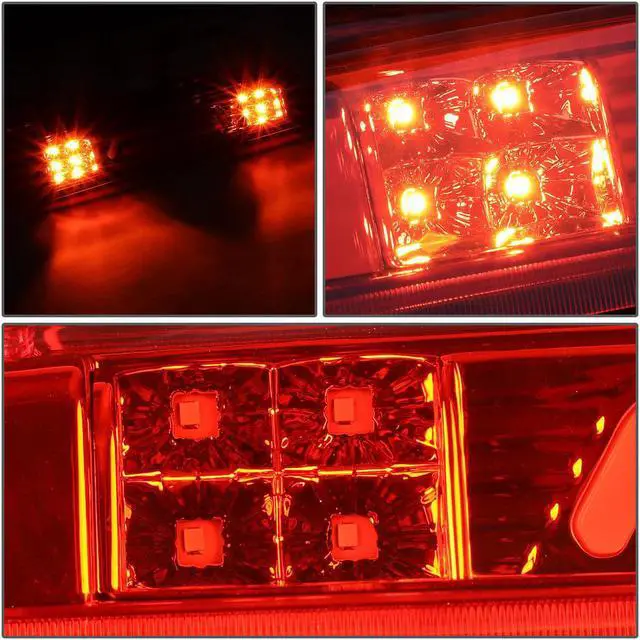 Alt view image 4 of 6 - DNA Motoring 3BL-F15004-3D-LED-RD For 2004 to 2010 Ford F150 Explorer Sport Trac Lincoln Mark LT 3D LED Bar 3rd Third Tail Brake Light w/Cargo Lamp Red Housing 05 06 07 08 09
