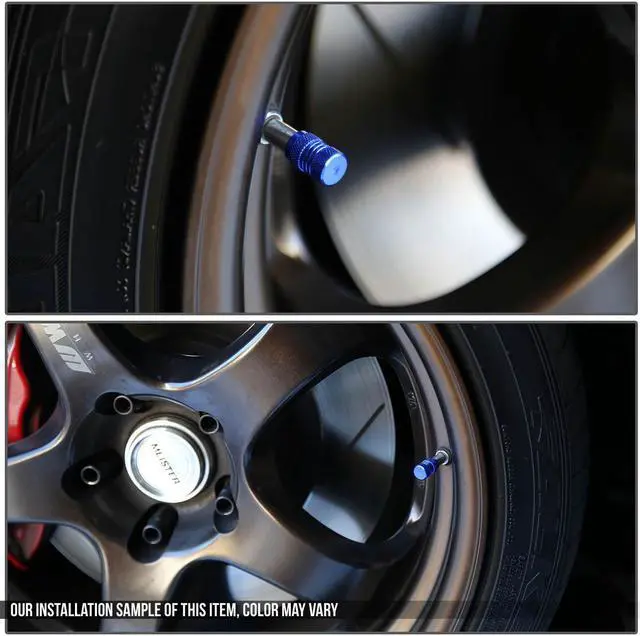 Alt view image 3 of 4 - DNA Motoring VCAP-RT-024-SL Meshed Style Polished Aluminum Silver Chrome Tire Valve Stem Caps (Pack of 4)