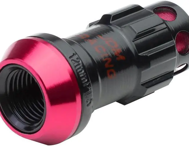 Alt view image 2 of 5 - DNA Motoring LN-ZTL-9016-15-PK M12 x 1.5 Open End 16-Piece Aluminum Steel Wheel Lug Nuts + 4 Lock Nuts + 1 X Lock Nut Key (Pink)