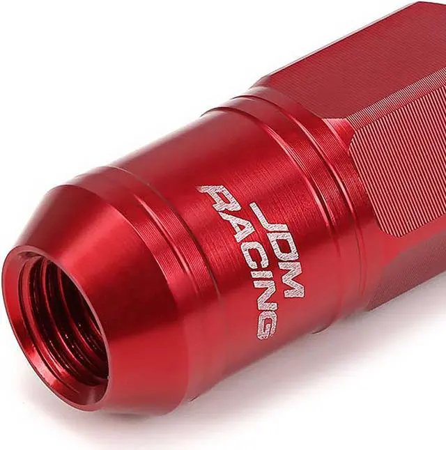 Alt view image 2 of 5 - DNA Motoring LN-ZTL-9015-15-RD 16-Piece M12 x 1.5 Aluminum Alloy Wheel Lug Nuts + 4 x Lock Nut + 1 x Lock Nut Key (Red)
