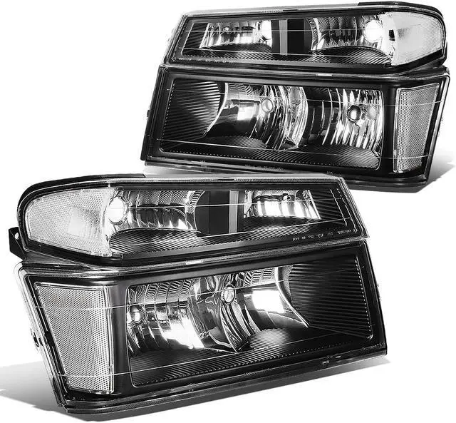 Main image of DNA Motoring HL-OH-CCOL044P-BK-CL1 For 04-12 Chevy Colorado / GMC Canyon Pair of Headlight & Bumper Light (Black Housing Clear Corner) 05 06 07 08 09 10 11