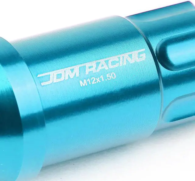 Alt view image 2 of 5 - DNA Motoring LN-ZTL-9024-15-LB Open End Design 20-Piece M12 x 1.5 Aluminum Alloy Wheel Lug Nuts +1 X Deep Drive Extension (Light Blue)