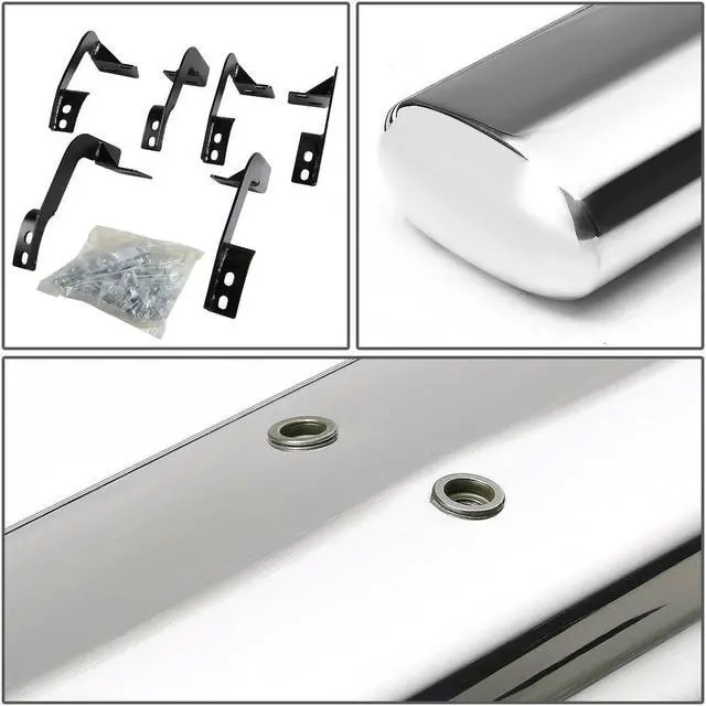 Alt view image 3 of 5 - DNA Motoring STEPB-5O-931-SS For 2009 to 2020 Dodge Ram Truck 1500 2500 3500 Crew Cab Stainless Steel 5" Oval Side Step Nerf Bar Running Board Left + Right