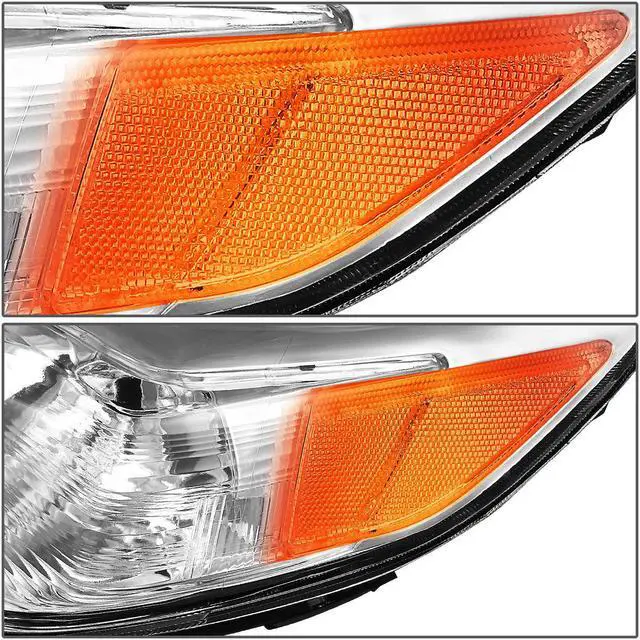 Alt view image 3 of 5 - DNA Motoring HL-OH-TSIE11-CH-AM For 2011 to 2020 Toyota Sienna XL30 Pair Projector Headlight Chrome Housing Amber Corner Headlamp 12 13 14 15 16 Left + Right