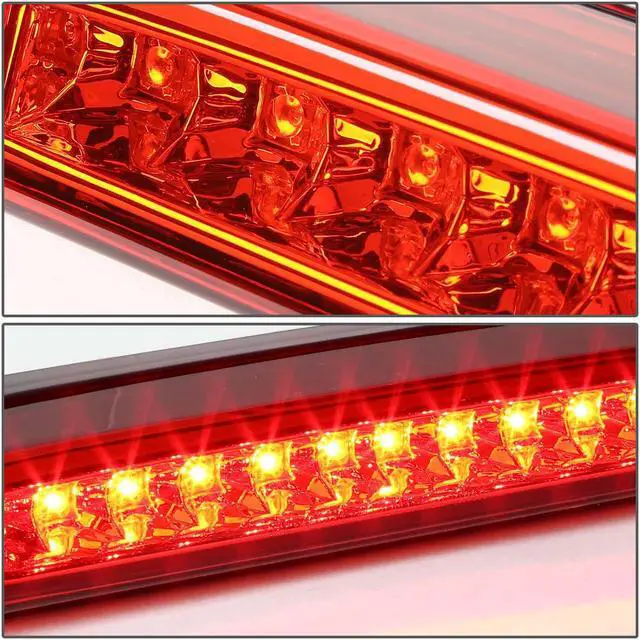 Alt view image 3 of 6 - For 1993 to 2016 Ford Super Duty Ranger Mazda B-Series LED 3rd Third Tail Brake Light Rear Stop Lamp Red Housing 94 95 96 97 98 99 00 11 12 13 14 15