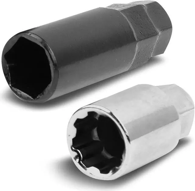 Alt view image 5 of 5 - DNA Motoring LN-ZTL-9016-125-BK M12 x 1.25 Open End 16-Piece Aluminum Steel Wheel Lug Nuts + 4 Lock Nuts + 1 X Lock Nut Key (Black)