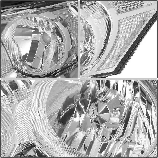 Alt view image 2 of 4 - DNA Motoring HL-OH-HA084D-CH-CL1-T2 For 2008 to 2012 Honda Accord 8th Gen 4-Dr Sedan Pair OE Style Chrome Housing Clear Corner Headlight Headlamp 09 10 11 Left + Right