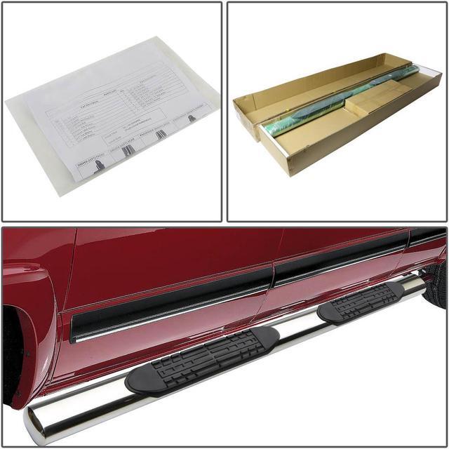 Alt view image 4 of 5 - DNA Motoring STEPB-4-885-SS For 2004 to 2014 Ford F150 Super Cab Stainless Steel 4" Oval Side Step Nerf Bar Running Board Left + Right 05 06 07 08 09 10 11