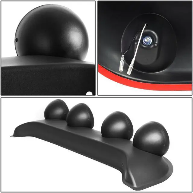 Alt view image 4 of 7 - DNA Motoring FL-ZTL-249-NC Universal Black Frame Neo Chrome Lens Roof Mounted Fog Light + Bulbs + Switch