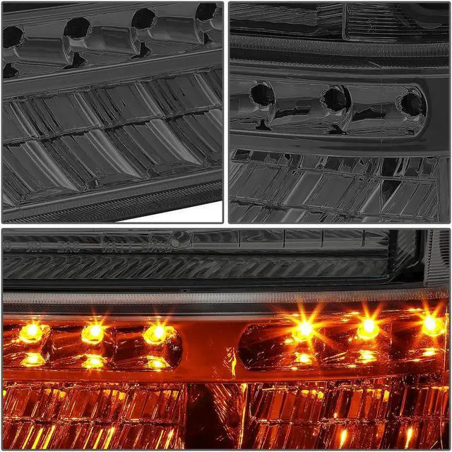 Alt view image 2 of 6 - DNA Motoring HL-HPL-FSUP99-SM-AM For 1999 to 2004 Ford F250 F350 Super Duty Bumper+LED Turn Signal Headlight Smoked Housing Amber Corner Headlamp 00 01 02 03 Excursion