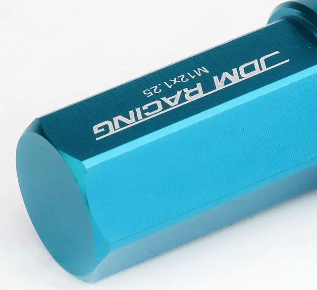 Alt view image 3 of 5 - DNA Motoring LN-ZTL-9019-125-LB 20-Piece M12 x 1.25 Aluminum Alloy Wheel Lug Nuts +1 X Deep Drive Extension (Light Blue)