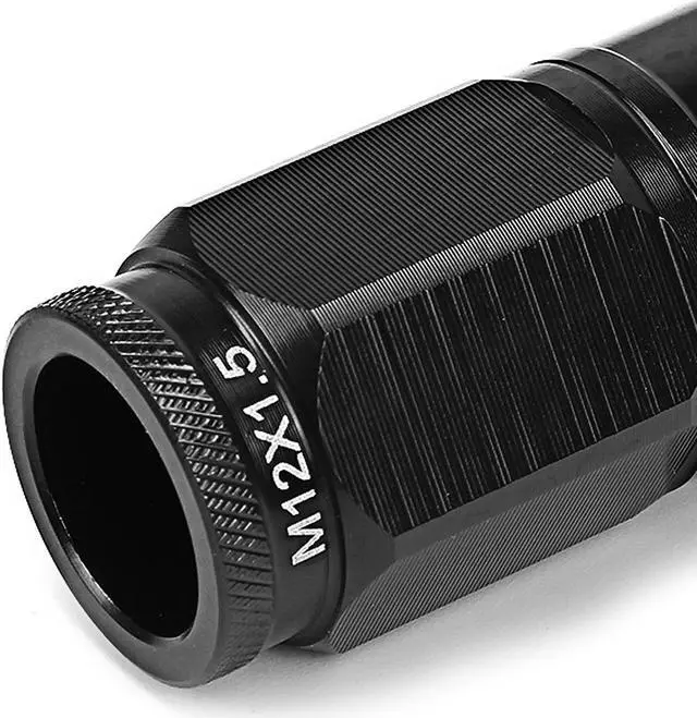 Alt view image 3 of 5 - 16-Piece M12 x 1.5 Aluminum Alloy Wheel Lug Nuts + 4 x Lock Nut + 1 x Lock Nut Key (Black)