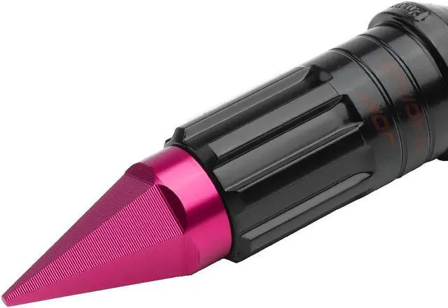 Alt view image 2 of 5 - DNA Motoring LN-ZTL-9032-15-PK M12 x 1.5 Open / Closed End 16PC Aluminum Alloy Wheel Lug Nuts + 4 x Lock Nut + 1 x Key (Black Lug / Pink Cap)