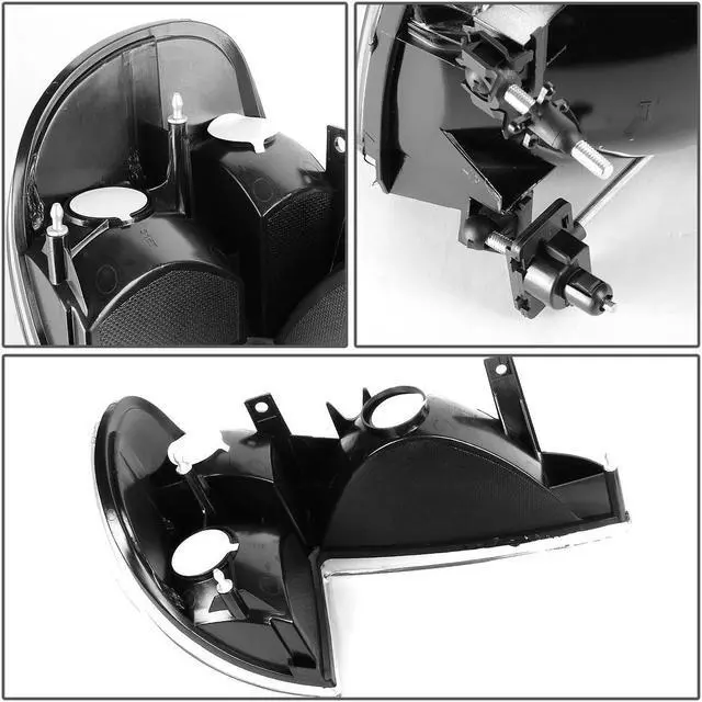 Alt view image 4 of 5 - DNA Motoring BL-FEXP95-BK-AM For 1995 to 2001 Ford Explorer Mountaineer Pair Black Housing Amber Corner Bumper Lights 96 97 98 99 00