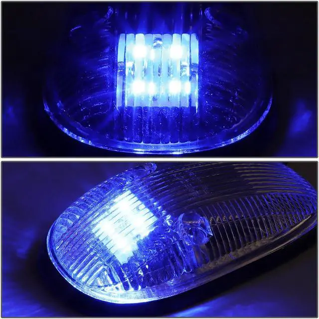 Alt view image 2 of 5 - DNA Motoring CBL-DR99-CH-B For 1999 to 2001 Dodge Ram 1500 2500 3500 BE 5 X LED Cab Roof Top Lights (Chrome Housing Blue LED) 00