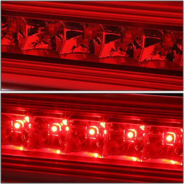 Alt view image 3 of 5 - DNA Motoring 3BL-JLIR08-LED-RD For 2008 to 2012 Jeep Liberty KK Hight Mount LED 3rd Third Tail Brake Light Rear Stop Lamp Red Housing 09 10 11