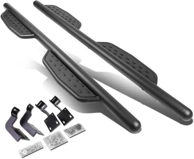 Main image of DNA Motoring STEPB-GBP-009 For 1999 to 2016 Ford F250 F350 F450 F550 Super Duty Crew Cab Aluminum 3" Side Nerf Bar Running Board W/Downpipe Step Left+Right