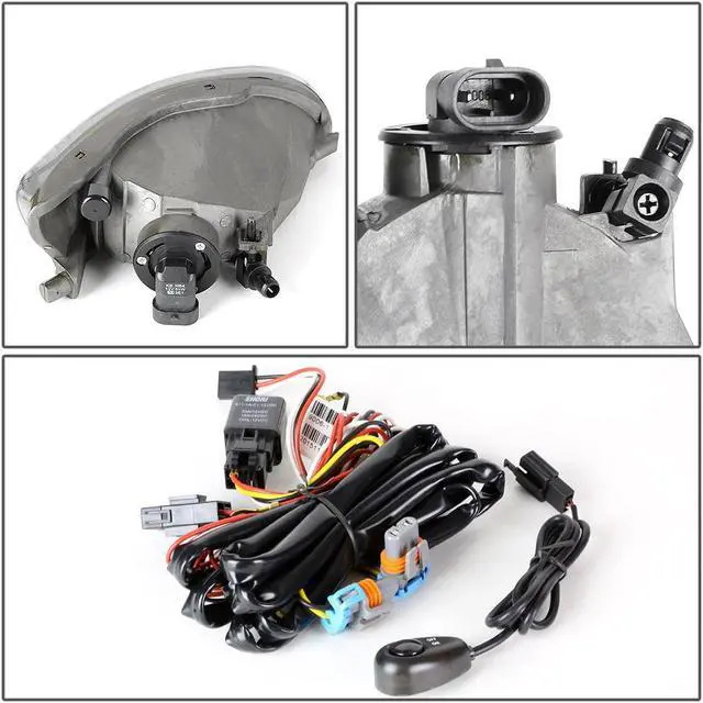Alt view image 4 of 5 - DNA Motoring FL-T045-CH For 2004 to 2009 Lexus RX330 / RX350 Pair Bumper Driving Fog Lights + Wiring Kit + Switch (Clear Lens) 05 06 07 08